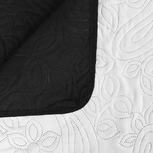 Dvostrani prošiveni prekrivač 230x260 cm crno bijeli slika 13