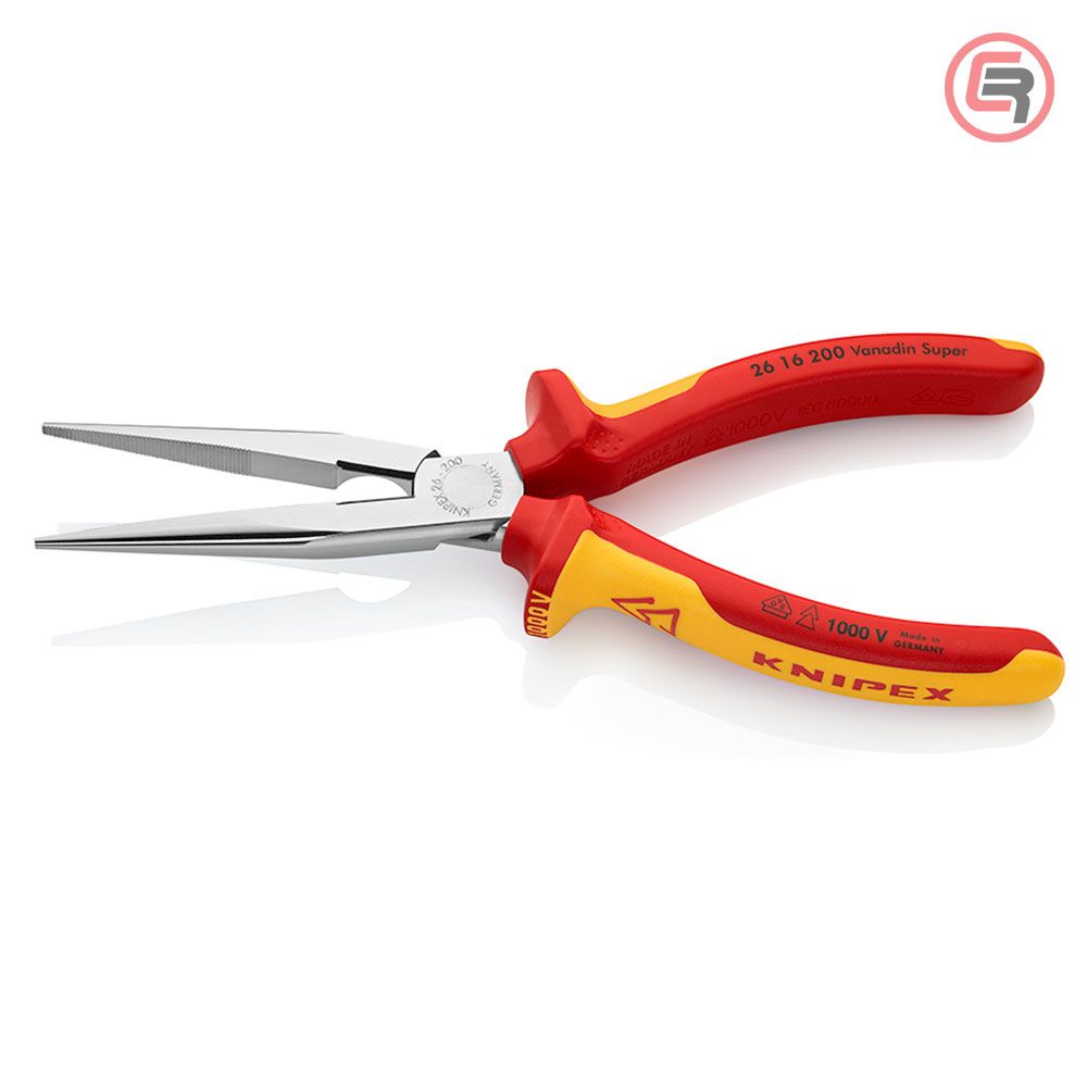 Knipex Kliješta Poluokrugla Špicasta Ravna 200mm 1000V – 26 16 200 slika 2