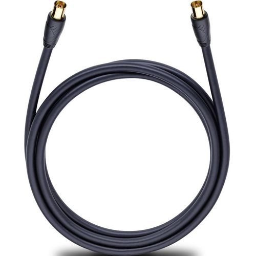 Oehlbach antene, SAT priključni kabel [1x 75 Ω antenski muški konektor - 1x 75 Ω antenski ženski konektor] 2.00 m 110 dB pozlaćeni kontakti crna slika 1