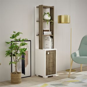 Woody Fashion Polica za knjige, Anka - White, Walnut