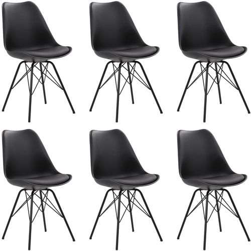 Blagovaonske stolice od umjetne kože 6 kom crne slika 1