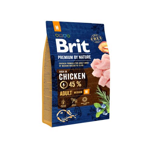 Brit Premium by Nature Adult M, za odrasle pse srednjih pasmina, 3 kg slika 1