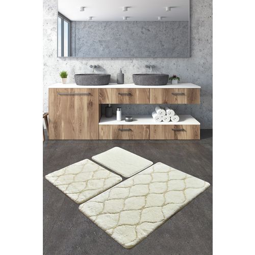 Infinity - Ecru Ecru Acrylic Bathmat Set (3 Pieces) slika 1