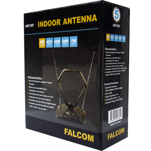 Falcom Antena sobna sa pojačalom, UHF/VHF, crna - ANT-207 slika 2