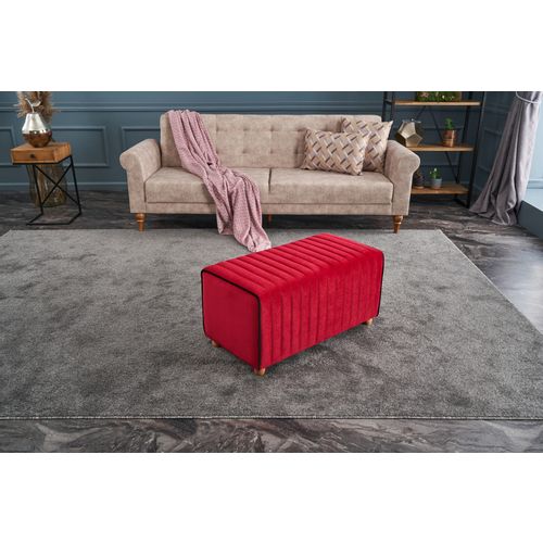 Atelier Del Sofa Tabure, Crvena, Mabel Puf - Red slika 3