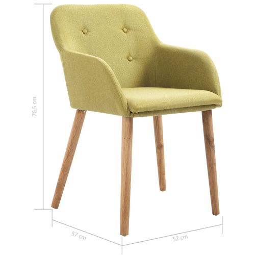 Blagovaonske stolice tkanina i hrastovina 2 kom zelene slika 16