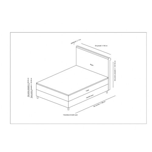 Sonata Set 120 x 200 v2 - Beige Beige Single Mattress, Base & Headboard slika 5