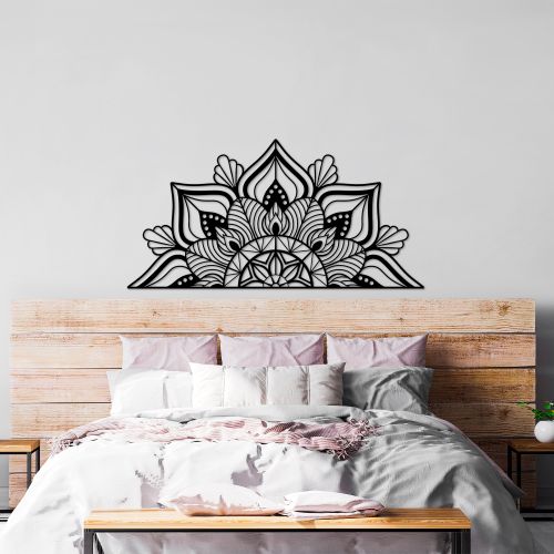 Wallity Metalna zidna dekoracija, Mandala 1 - Black slika 1