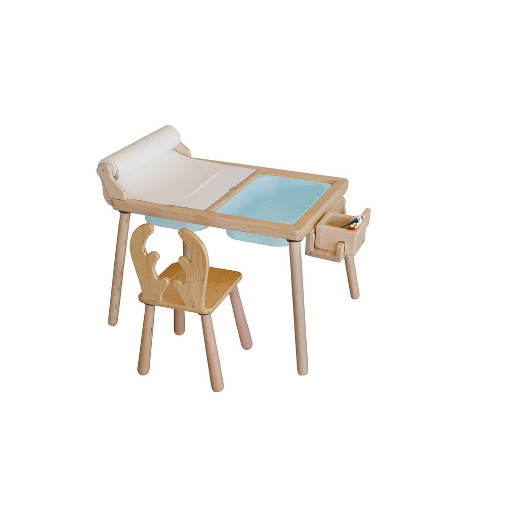Plavi Set Stola i Stolica za Djecu - Roll and Chair slika 1