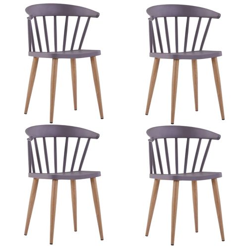 Blagovaonske stolice 4 kom sive plastične slika 31