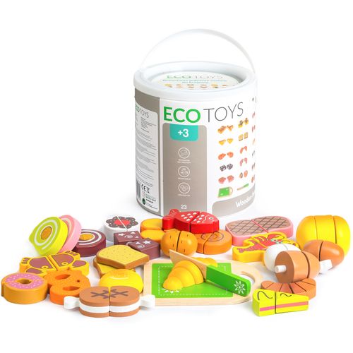 Ecotoys drvena hrana za rezanje 23 komada slika 1