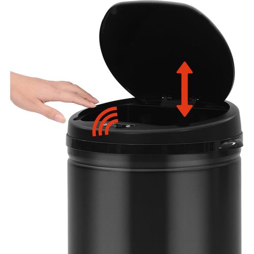 Automatska kanta za otpad sa senzorom 30 L ugljični čelik crna slika 2