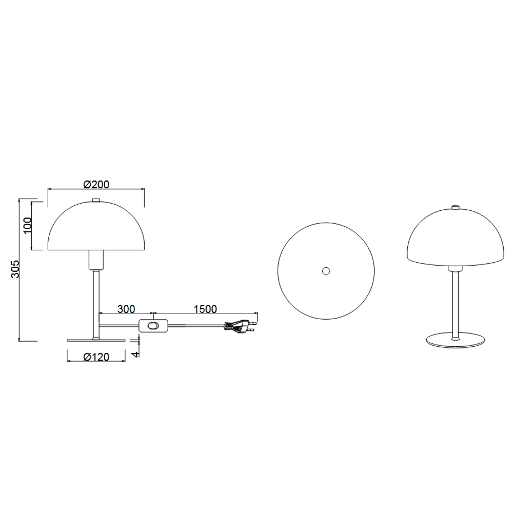 NOLA-1 STOLNA LAMPA CRNO MAT 1XE14 slika 5
