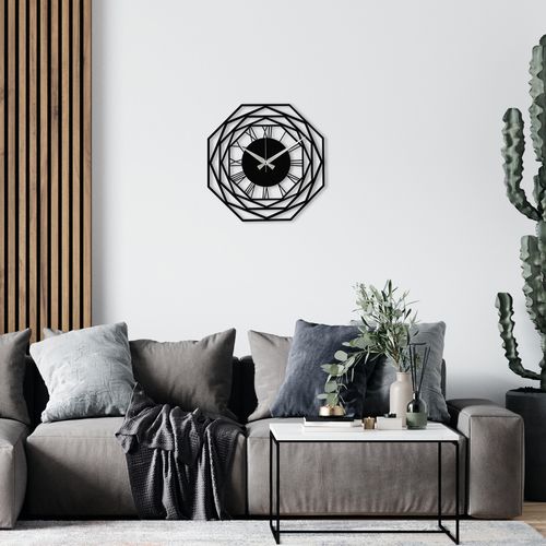 Wallity Enzoclock - S012 Black Decorative Metal Wall Clock slika 1