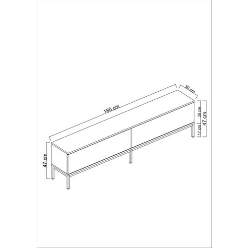 Lord - White, Gold WhiteGold TV Stand slika 6