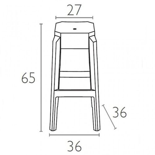 Dizajnerska polubarska stolica — POLY Bar slika 2