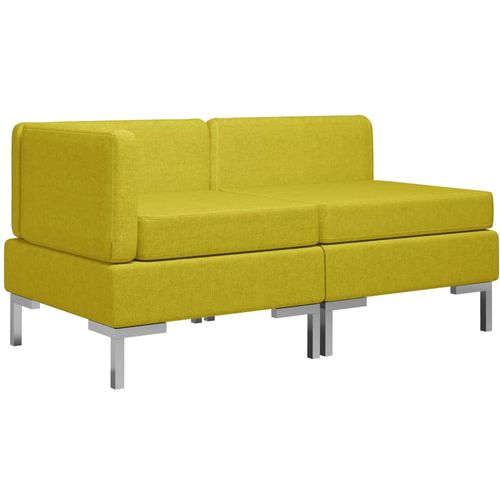 2-dijelni set sofa od tkanine žuti slika 37