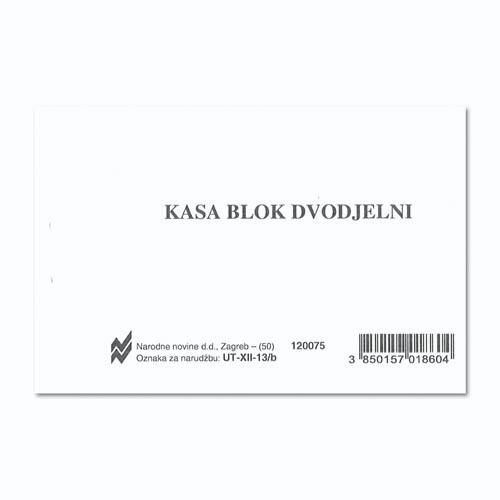 XII-13/B KASA BLOK (DVODJELNI); Blok 100 listova, 10 x 7 cm slika 2