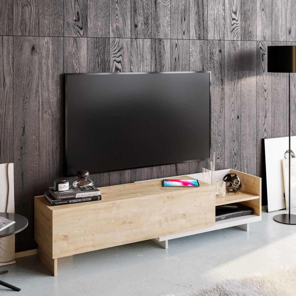 TV stalak Parion u bijeloj i safirnoj boji slika 2