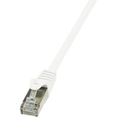 LogiLink CP2101S RJ45 mrežni kabel, Patch kabel cat 6 F/UTP 15.00 m bijela sa zaštitom za nosić 1 St. slika 1