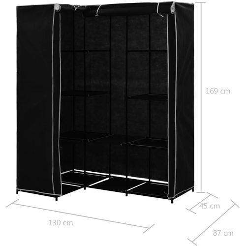 282449 Corner Wardrobe Black 130x87x169 cm slika 19