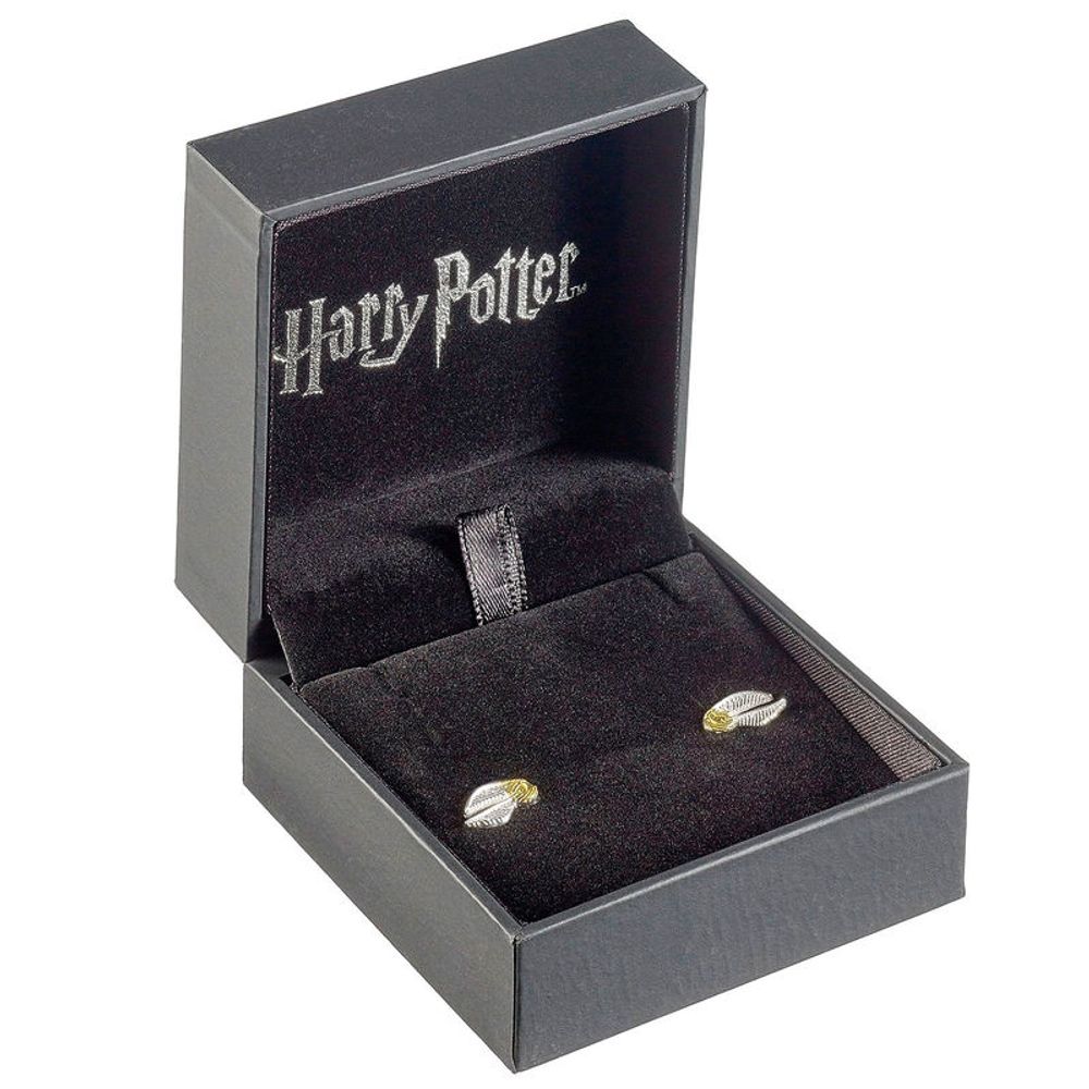 Harry Potter Golden Snitch srebrne naušnice slika 6