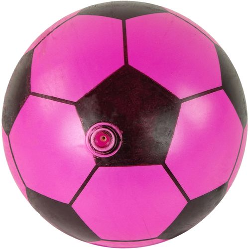 Gumena nogometna lopta 23cm roza-crna slika 1