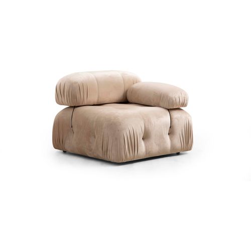 Ugaona Sofa 'Bubble Corner' (L1-O1-1R -Puf) - Krema Boja slika 4