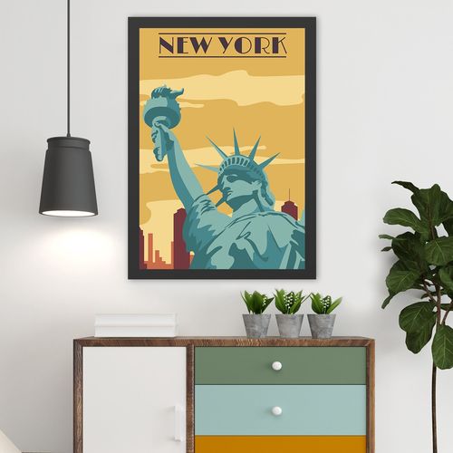 Wallity Slika dekorativna uokvirena MDF, New York (55 x 75) slika 2