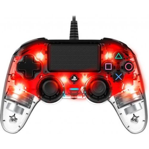 Bigben PS4 Nacon Compact Light Wired Controller prozirno-crveni slika 8