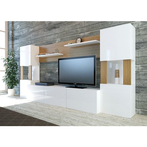 Woody Fashion TV jedinica, Lore - White, Teak slika 3