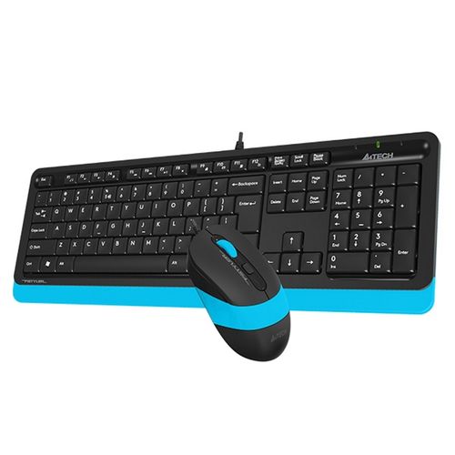 A4 TECH F1010 FSTYLER USB US plava tastatura + USB plavi miš slika 4