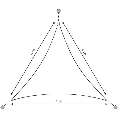 ModernHome suncobran trokutasto jedro - bež - 4x4x4m slika 7