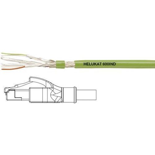 Helukabel 806620 RJ45 mrežni kabel, Patch kabel cat 6a S/FTP 2.00 m zelena PUR plašt, pletena zaštita, zaštićen s folijom, fleksibilni unutarnji vodič 1 St. slika 2