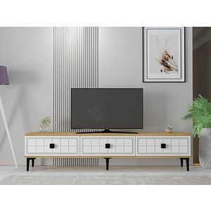 TV Stalak Yuka 180 - Saphirni Hrast i Bijela