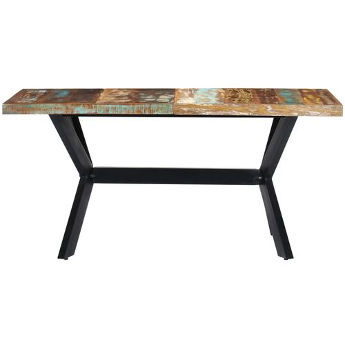 Blagovaonski stol od masivnog obnovljenog drva 160 x 80 x 75 cm slika 2