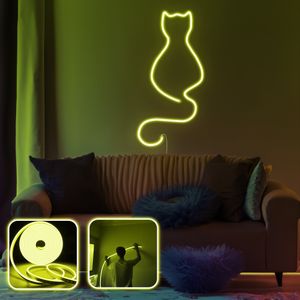 Daisy the Cat - Medium - Yellow Yellow Decorative Wall Led Lighting