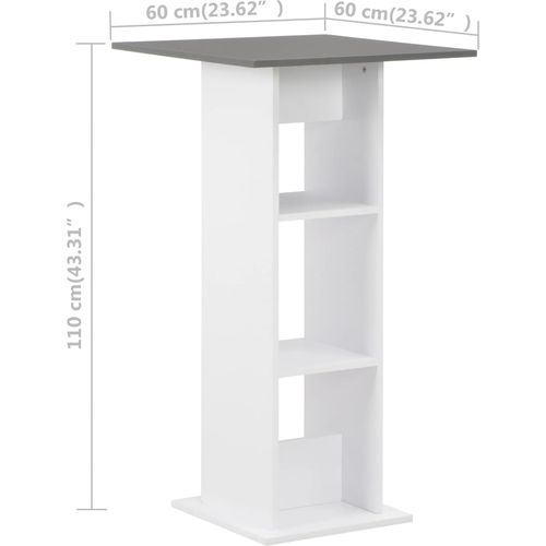 Barski stol bijeli i antracit sivi 60 x 60 x 110 cm slika 28