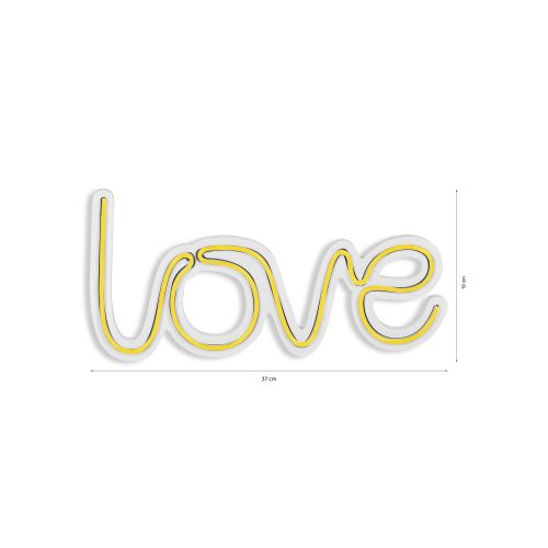 Wallity Ukrasna plastična LED rasvjeta, Love - Yellow slika 8