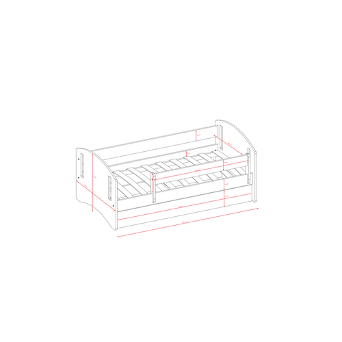 Drveni dječji krevet Classic 2 s ladicom - bijeli - 160*80cm slika 6