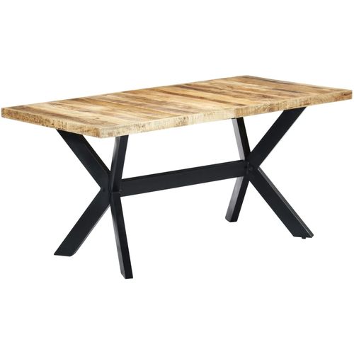 Blagovaonski stol od grubog masivnog drva manga 160x80x75 cm slika 8