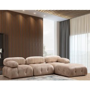 Ugaona Sofa 'Bubble Corner' (L1-O1-1R -Puf) - Krema Boja
