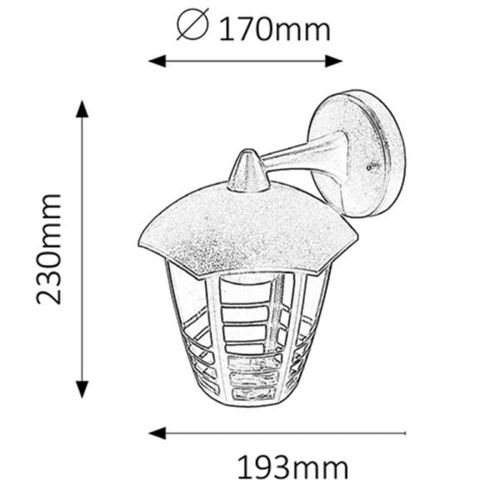 Marseille spoljna zidna lampa E27 60W IP44 crna (8617) slika 2