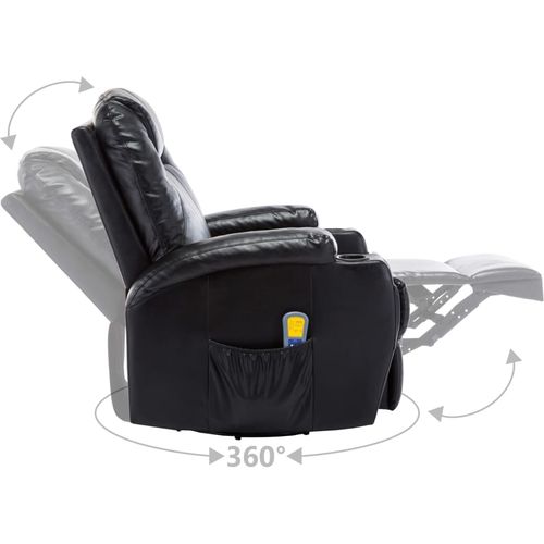 Električna ljuljajuća fotelja za masažu od umjetne kože crni slika 38