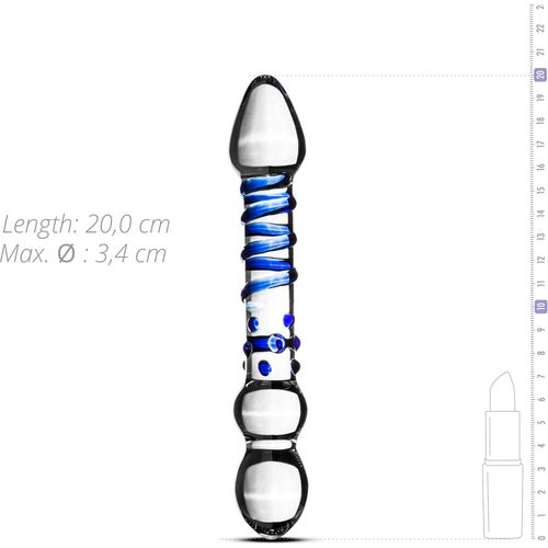 Stakleni dildo s spiralom i točkama slika 5