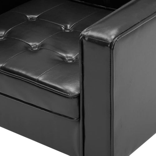 Fotelja od umjetne kože crna slika 15