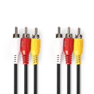 Kabel NEDIS, 3xRCA (M) na 3xRCA (M), 1.5m, blister