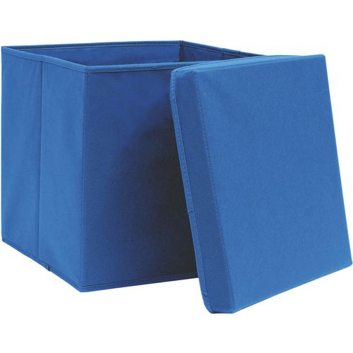 Kutije za pohranu s poklopcima 10 kom 28 x 28 x 28 cm plave slika 9
