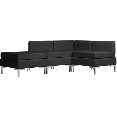 4-dijelni set sofa od tkanine crni slika 18