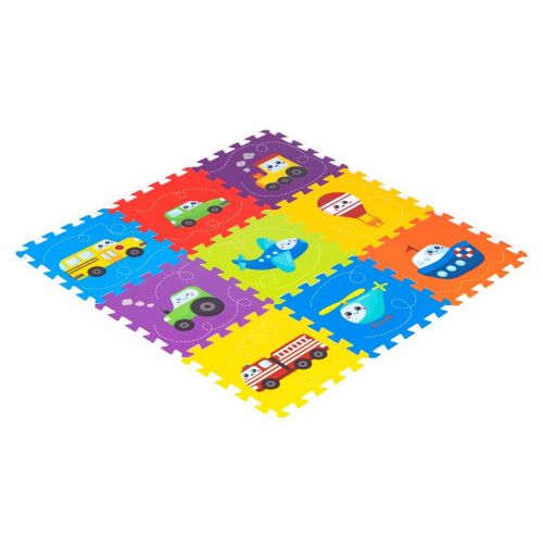 Ecotoys Podloga Za Igru Puzzle Vehicles 9 Elemenata 86X86cm Iplay slika 2